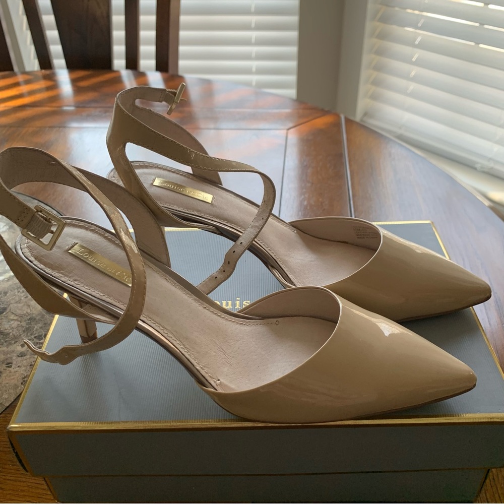 Louise et Cie Esperance Soft Patent Leather Pointed Toe Kitten Heels Size 10 - Picture 2 of 12